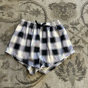 Plaid Lounge Shorts and smiley face orange and cream PJ shorts